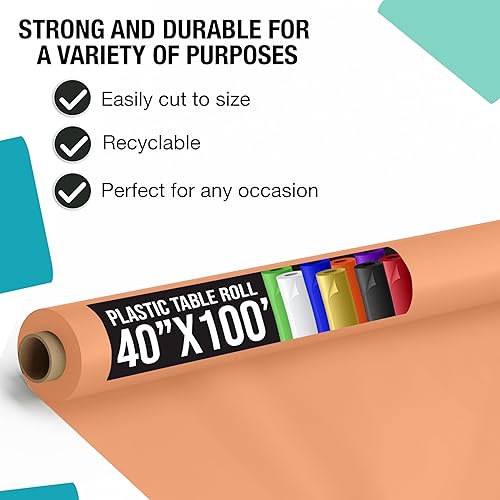 Miniatura 2 de Rollo de plástico para cubierta de mesa para banquetes, Melocotón