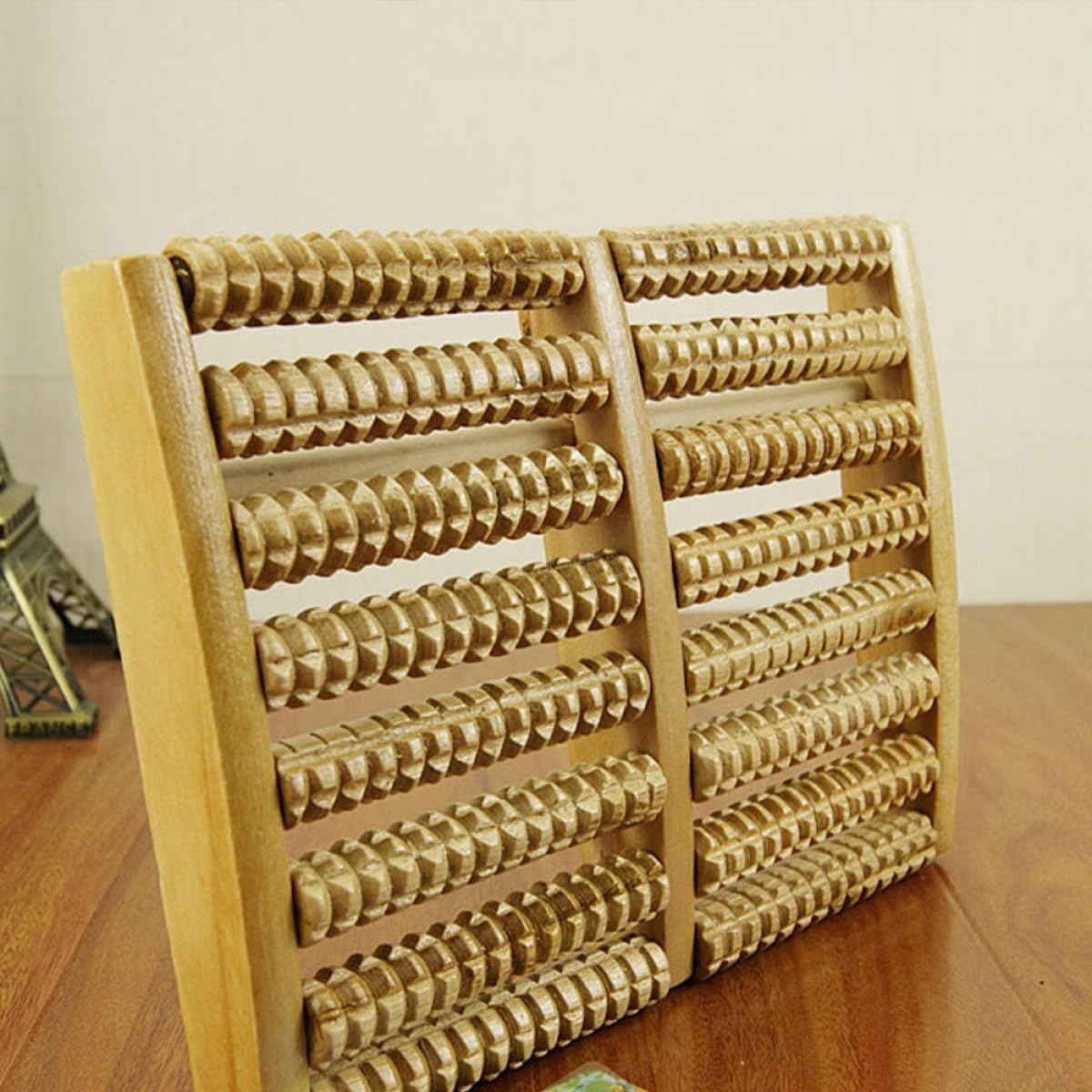 Masajeador de Pies 8 Rodillos de Madera Masajeador de Rodillos de Madera para Acupresión Alivio de Fascitis Plantar y Mejora Circulación Sanguínea Herramienta de Masaje para