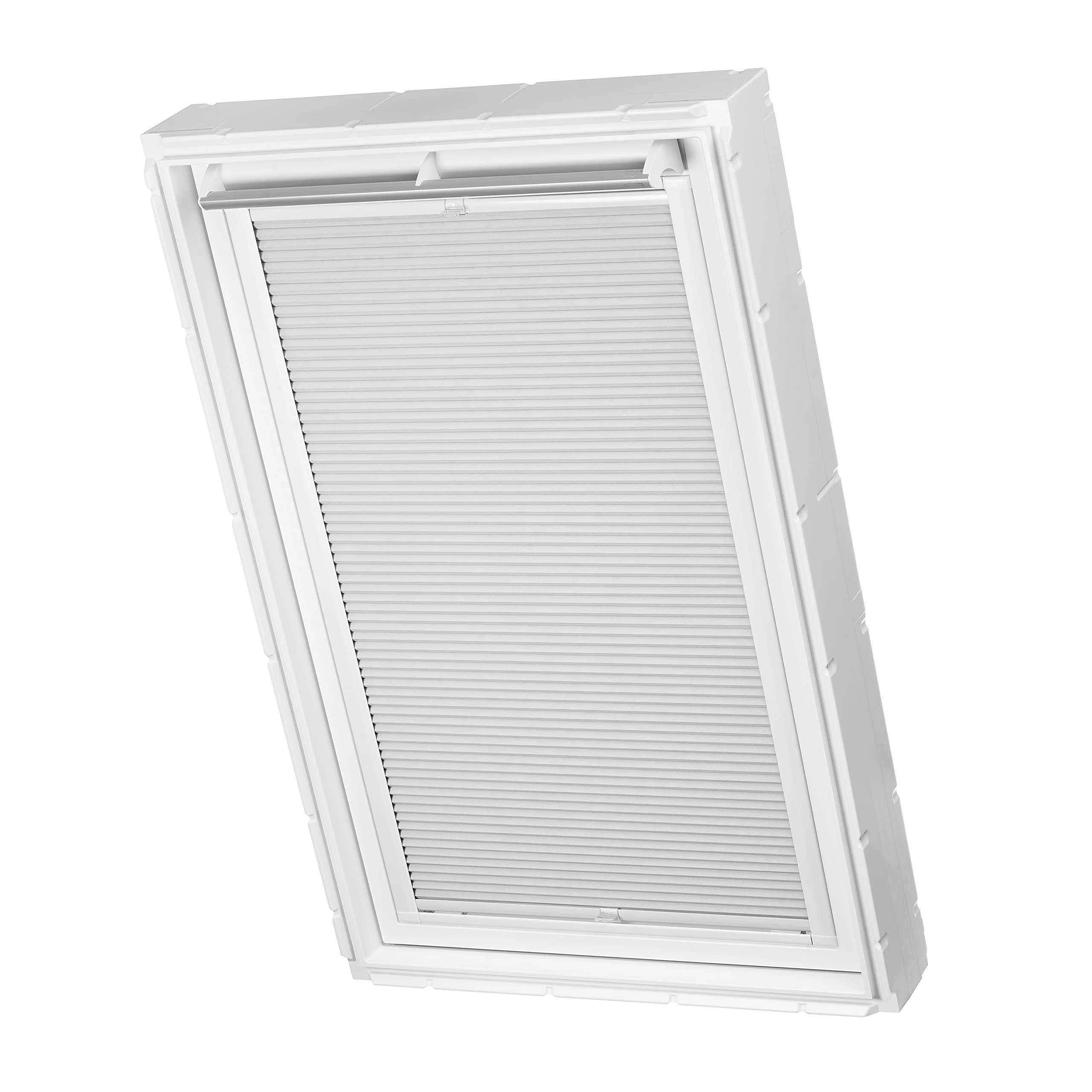Ventanara® Roleta plisowana o strukturze plastra miodu, bez wiercenia, pasuje do okien Velux, plisowana, napięta, montaż na klej (SK08, szara, zaciemniająca, szara)
