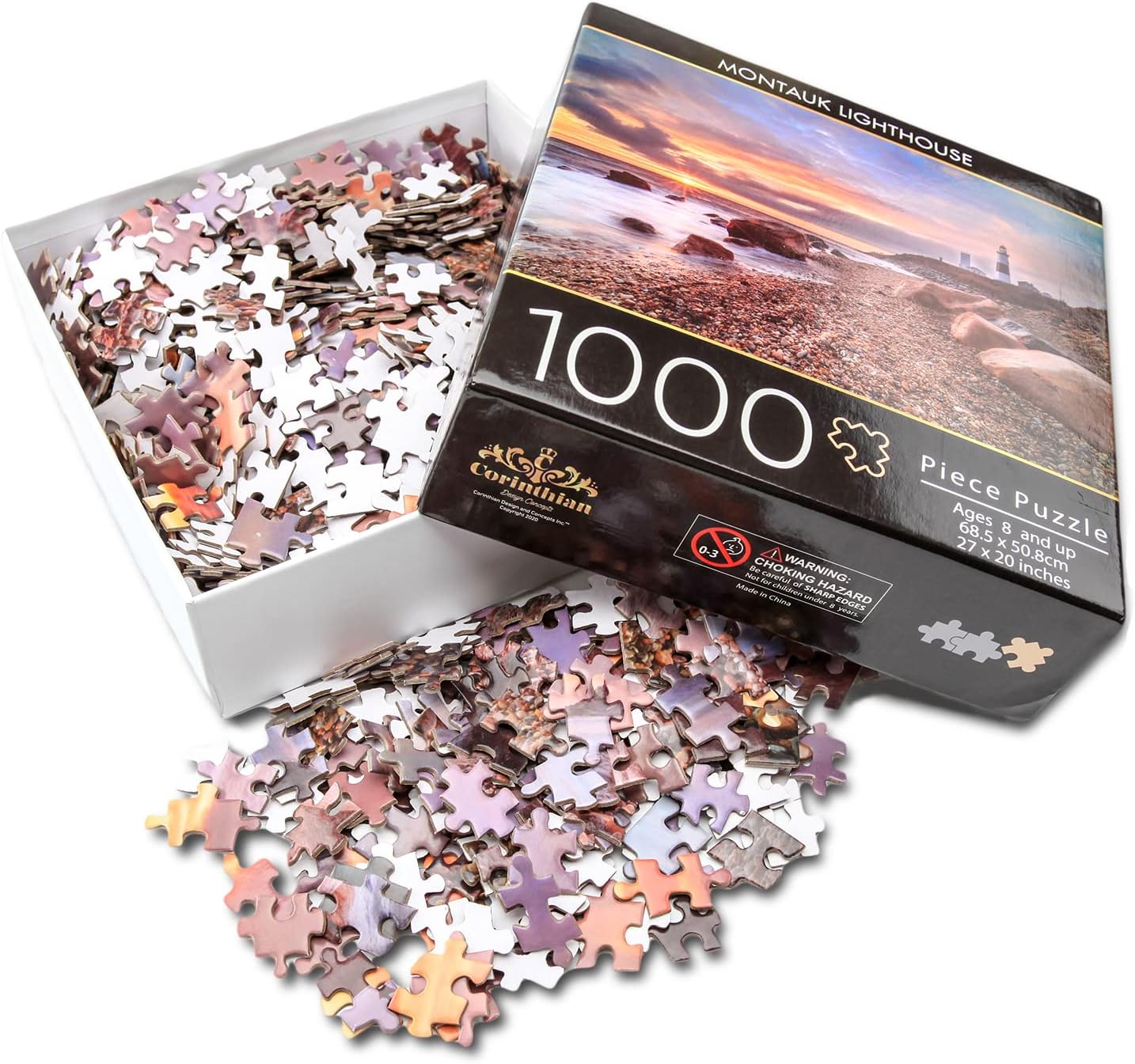 Montauk Lighthouse Puzzle Jigsaw Puzzles 1000 Pieces for Adults Scenic National Parks Ocean Landscape Beach Puzzles an Educational and Fun Game for Elders Children Family and Friends