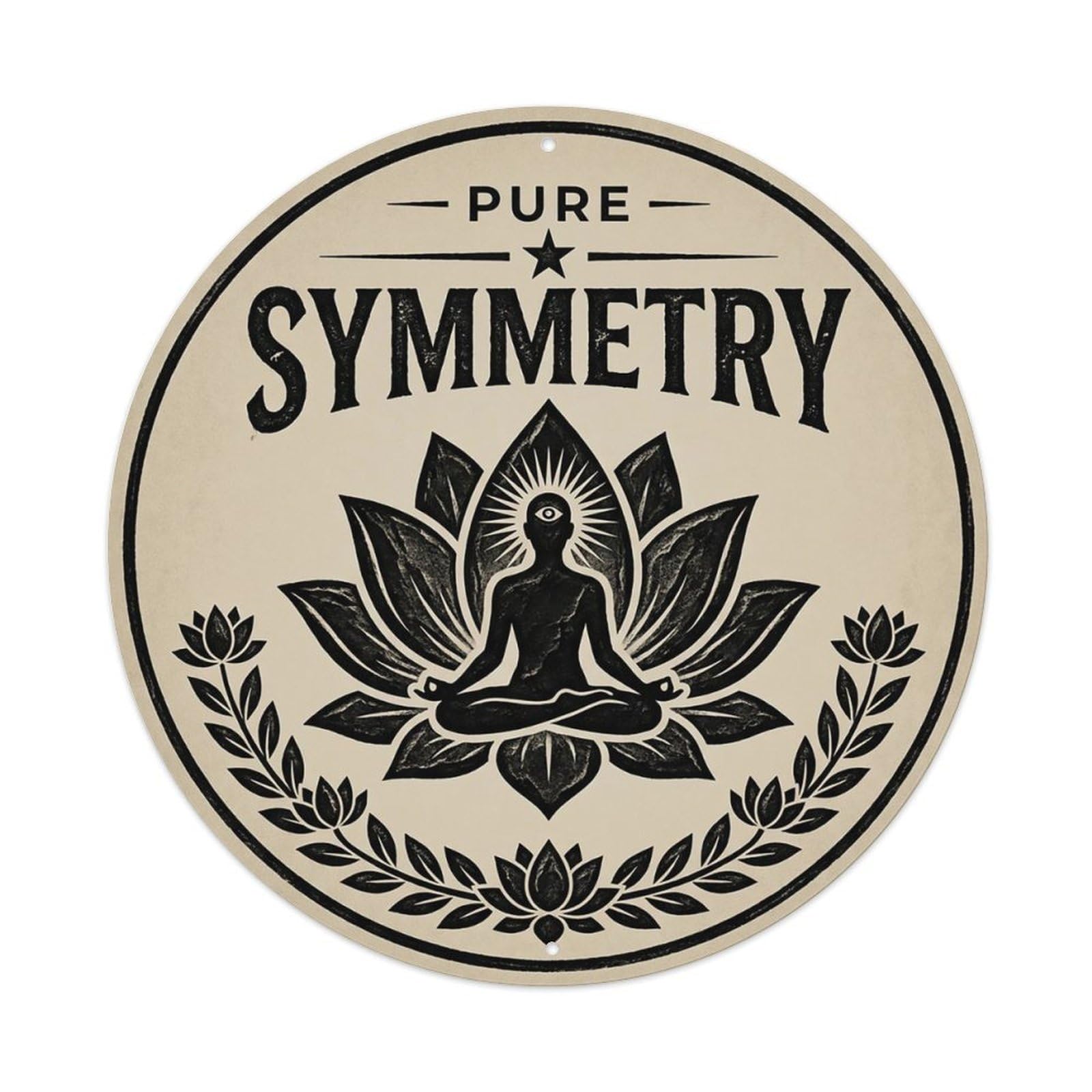 Zen Flower Meditation Den Symmetry Metal Tin Sign