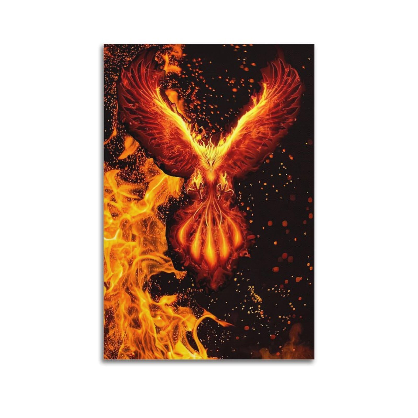 DLJGDS Mythical Phoenix in Flames, Vintage - Style Art Piece Decorative Painting Canvas Wall Posters And Modern Family Bedroom Decor 24x36inch(60x90cm)