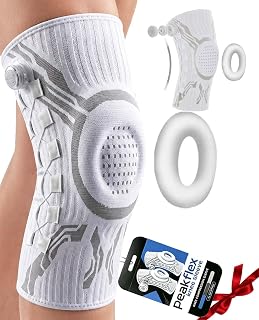 Knee Sleeve With Precision Dial, Flexible Support System, Patella Gel Pad & Side Stabilizers For Running, Workout