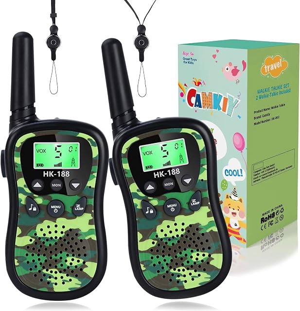 Army Green Walkie Talkies for Boys Girls Long Range Walky Talky Birthday Present for Kids