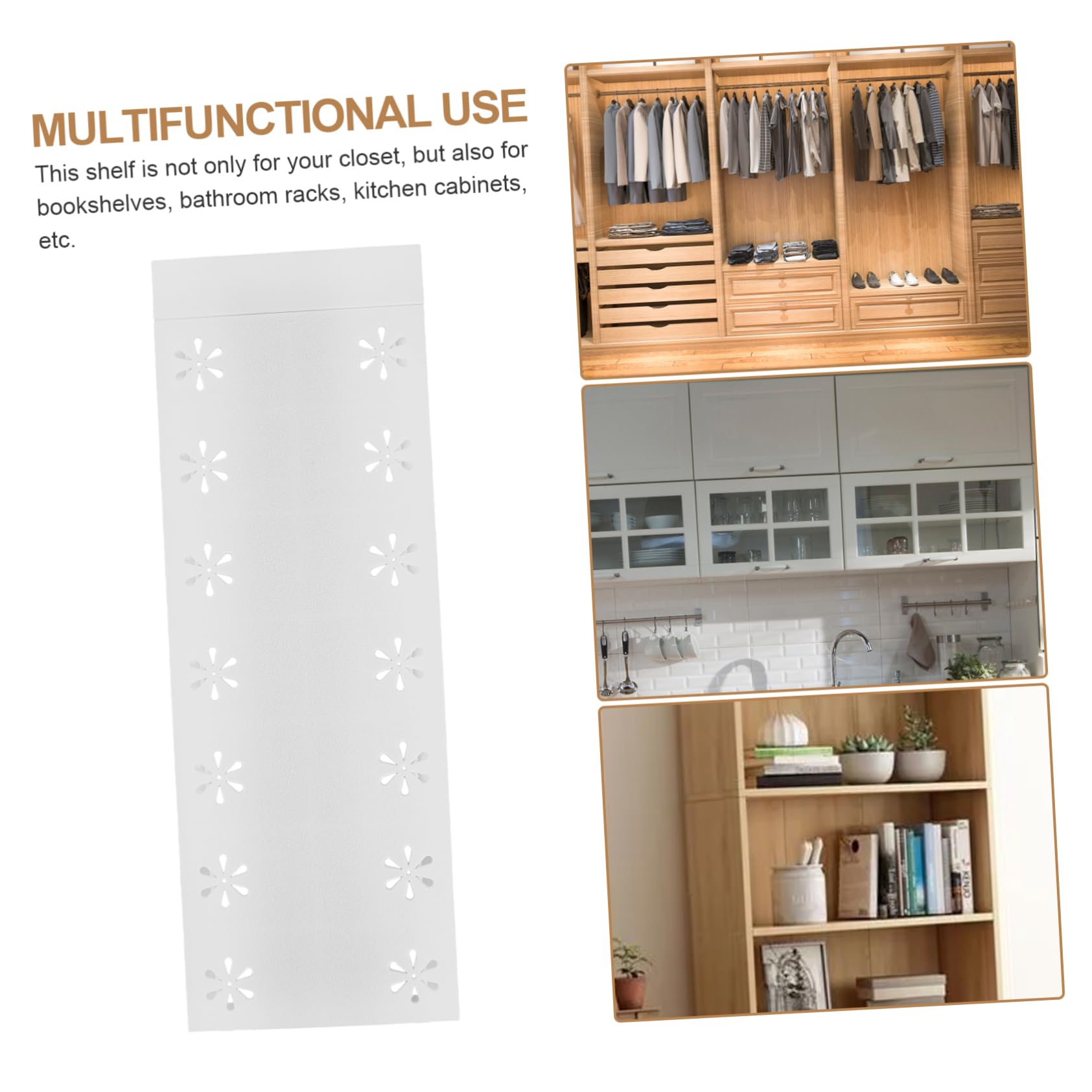 IMIKEYA Djustable Expandable Shelf for Closet Plastic Tension Shelf No Nails Needed