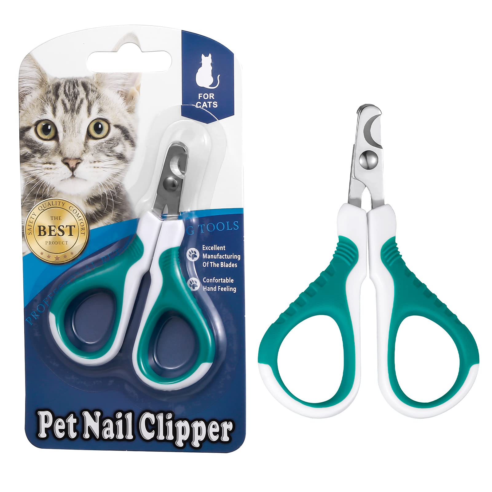 SUSSURRO Coupe Griffes Chat Professionnels, Coupe Ongle Animaux de Compagnie pour Chiots, Chatons, Cochons d'Inde, Oiseaux, Hamsters et Lapins, Ciseaux à Ongles Courbe en Acier Inoxydable