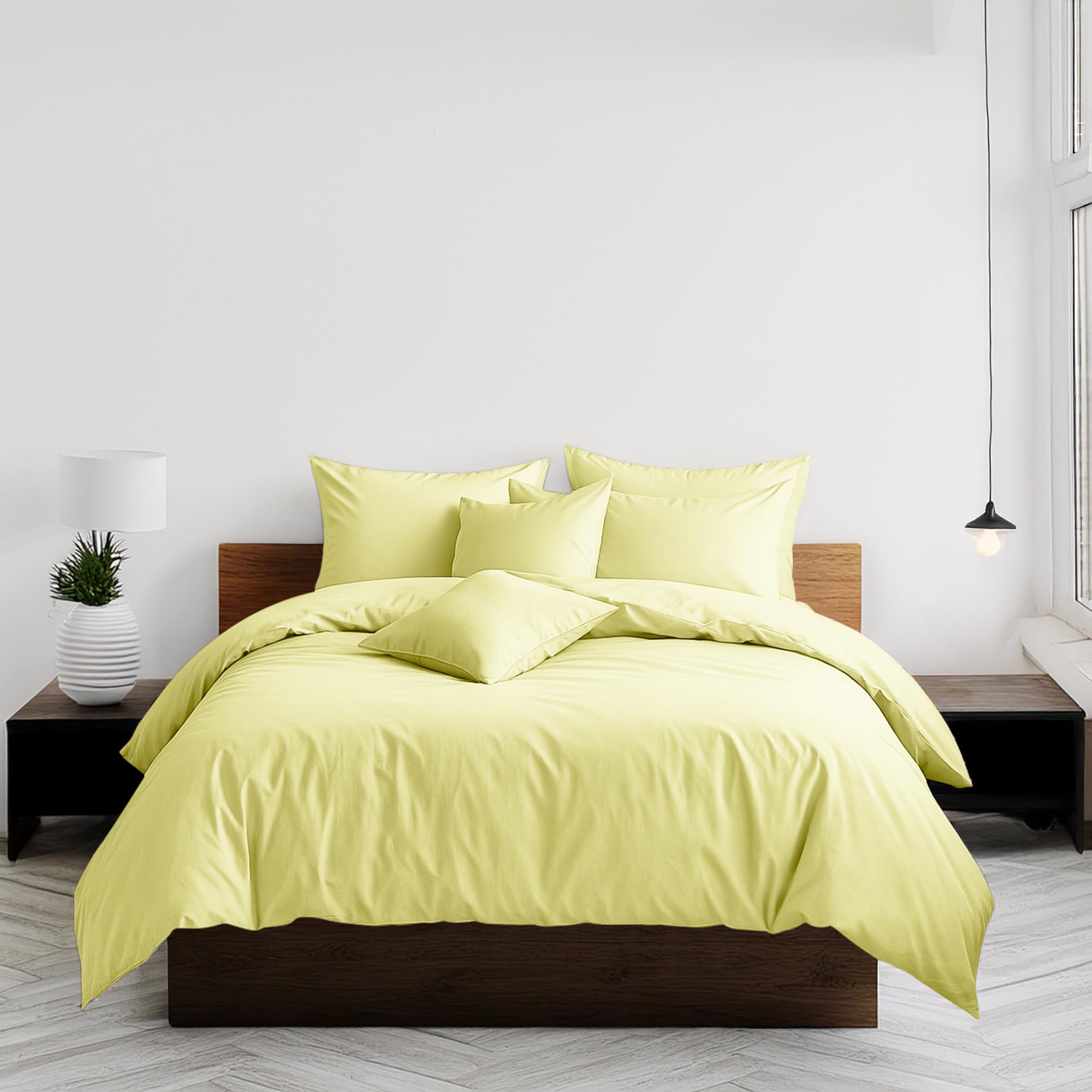 Home Sweet Home UK Plain Dyed Double Size Duvet Cover Sets Soft PolyCotton Duvet Cover Sets Double size With Button Closure Non-Iron Easy Care Bedding with Matching Pillowcases