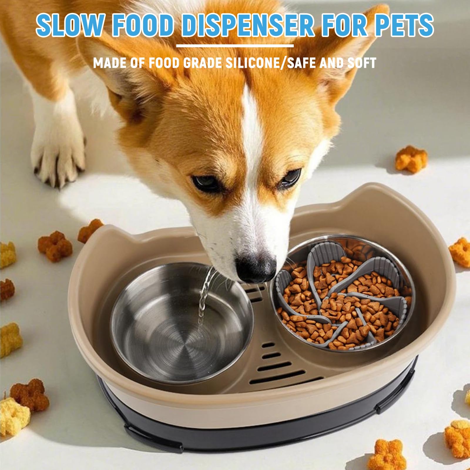 Anseom 2 Pcs Spiral Dog Bowl Insert, Cuttable Pet Slow Feeder, Anti Sling Pet Bowl Insert - Image 3