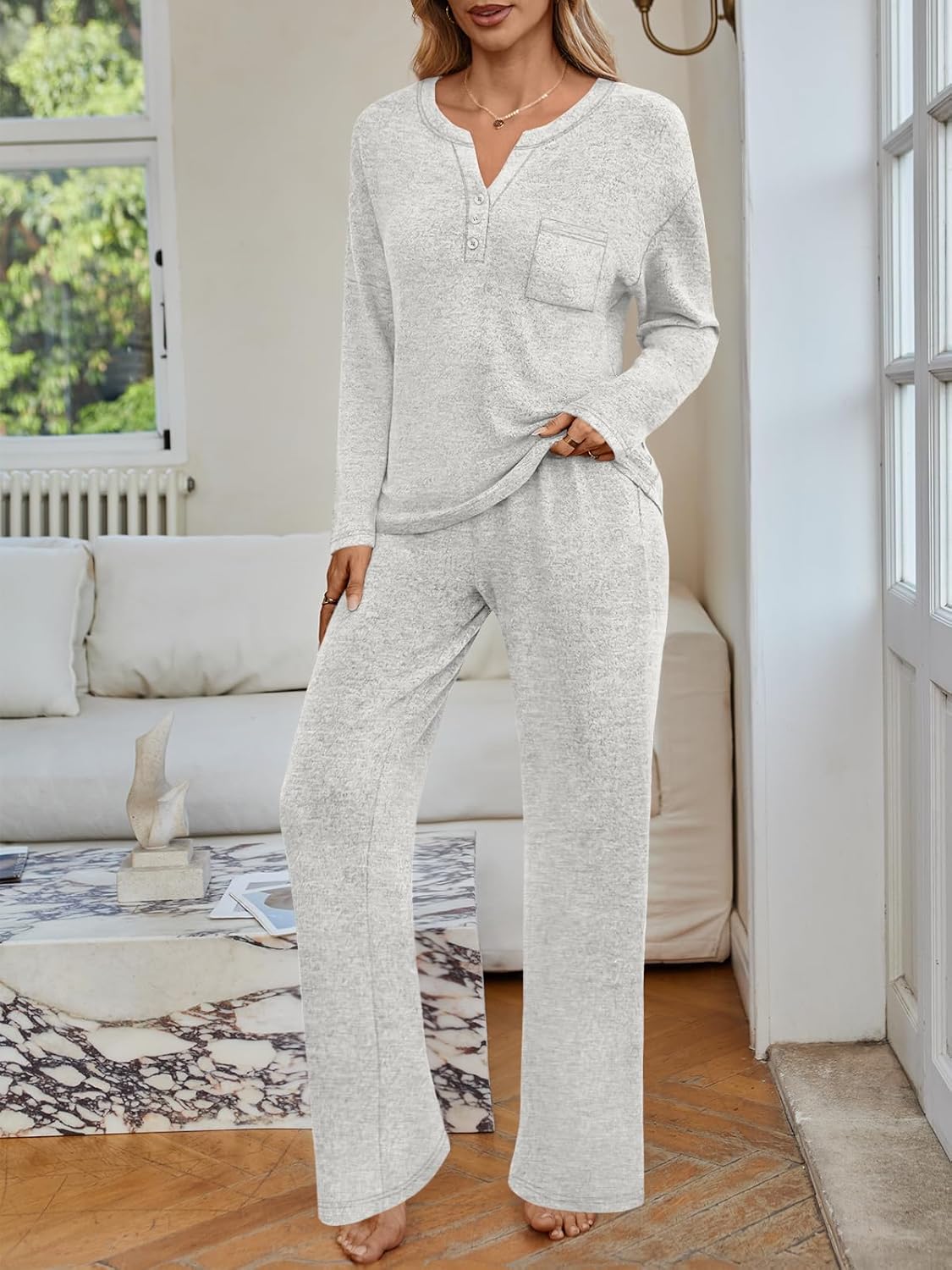 LILLUSORY Womens 2 Piece Lounge Sets Winter Outfits 2026 Sweatsuit Matching Pjs Airport Vacation Travel Fall Pajamas Fashion - Image 2