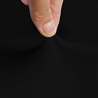 Vista 4 de NEWISHER Mantel redondo ajustable de elastano elástico negro con bordes elásticos para comedor, picnic y patio, 48 pulgadas