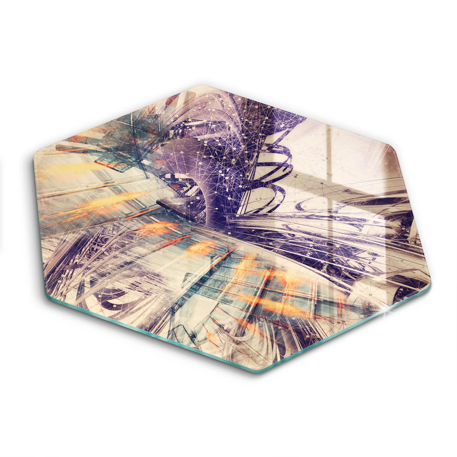 Planche à découper induction Wallfluent 40cm forme hectagonale résistante