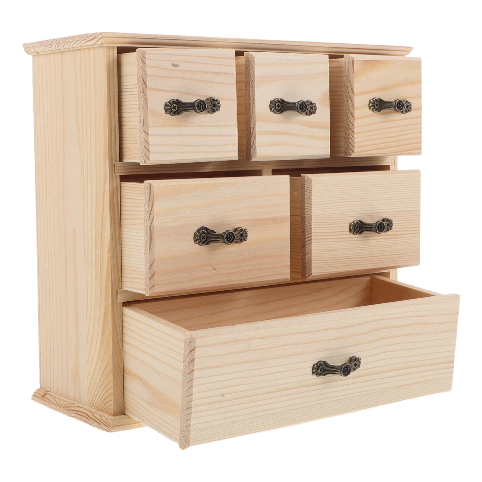 6cajones Caja de Almacenamiento de Escritorio de Madera con Pequeños Organizador de Escritorio para Suministros de Oficina y Papelería de Mesa