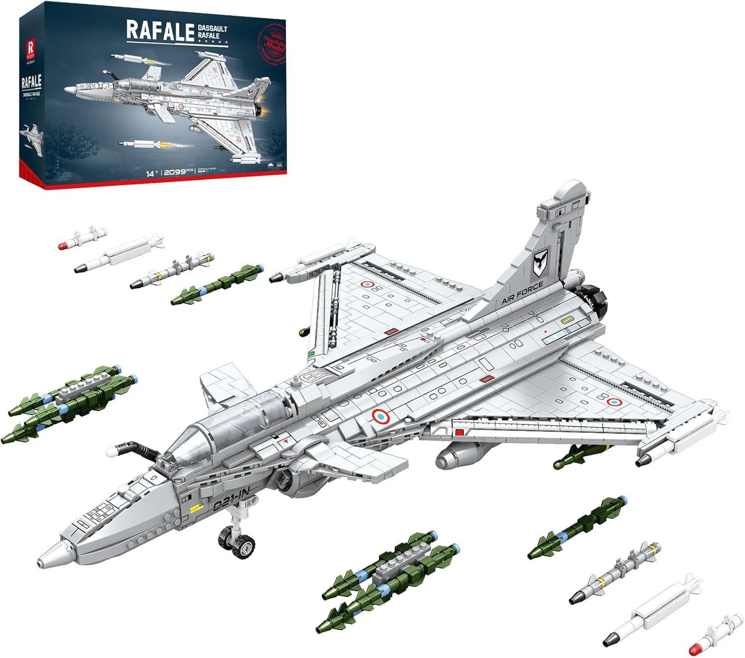 Reobrix Fighter Jet Building Set, Military Airplane Model Kit 33035, Technical Legendary Fighter Jet Building Blocks, Aircraft Plane Collectible Set Toys Gifts for Aviation Fans Adults