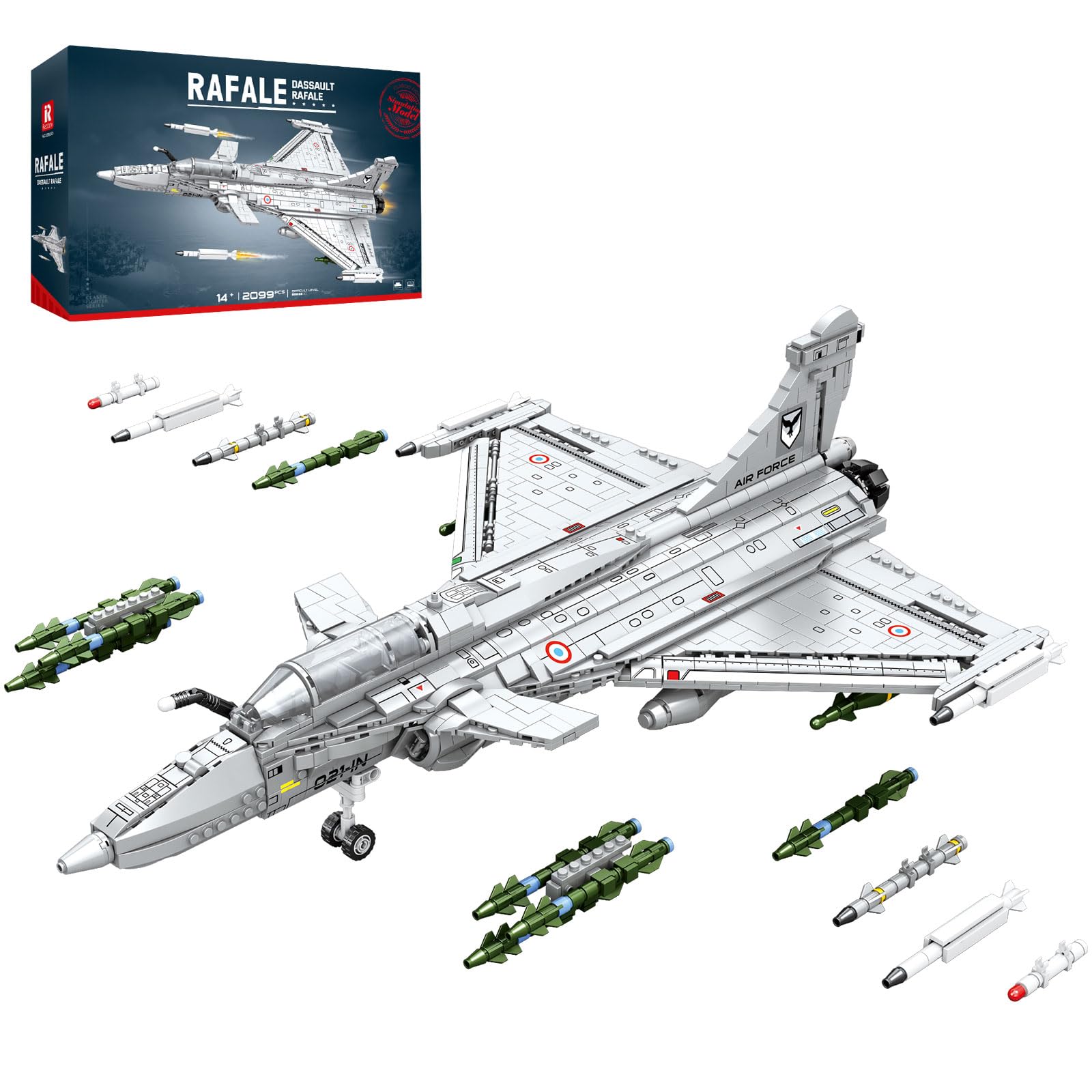Reobrix Juego de construcción de aviones de caza, kit modelo de avión militar para adultos, modelo de juguete de avión de caza técnico, 33035 regalo coleccionable para niños y niñas a partir de 14+