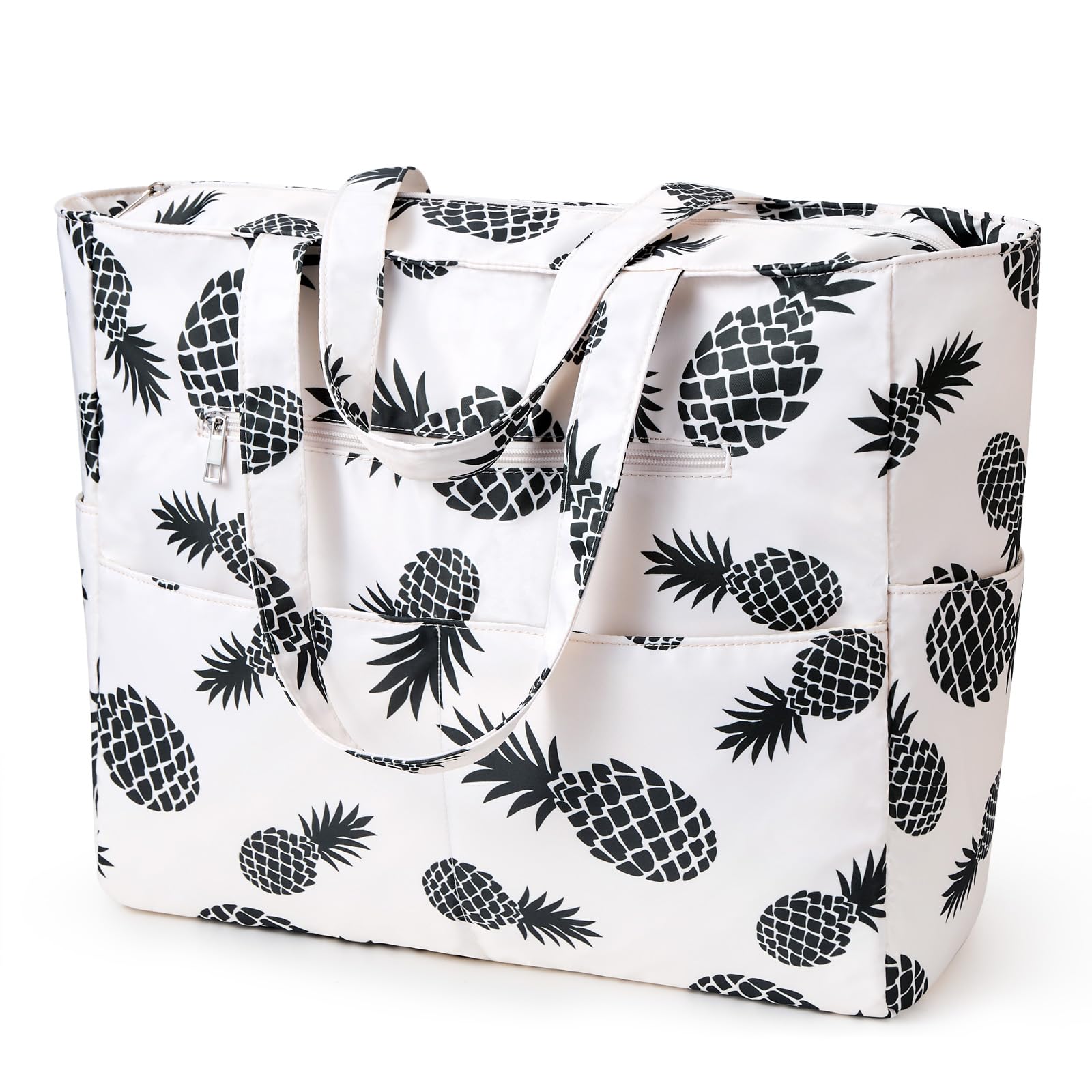 KALIDI Große Strandtasche Damen mit Wasserdichter Fronttasche, 40L | Mehreren Taschen Reißverschluss Wasserdicht Urlaub Einkaufstasche Schwimmtasche Shopper Camping Sommer