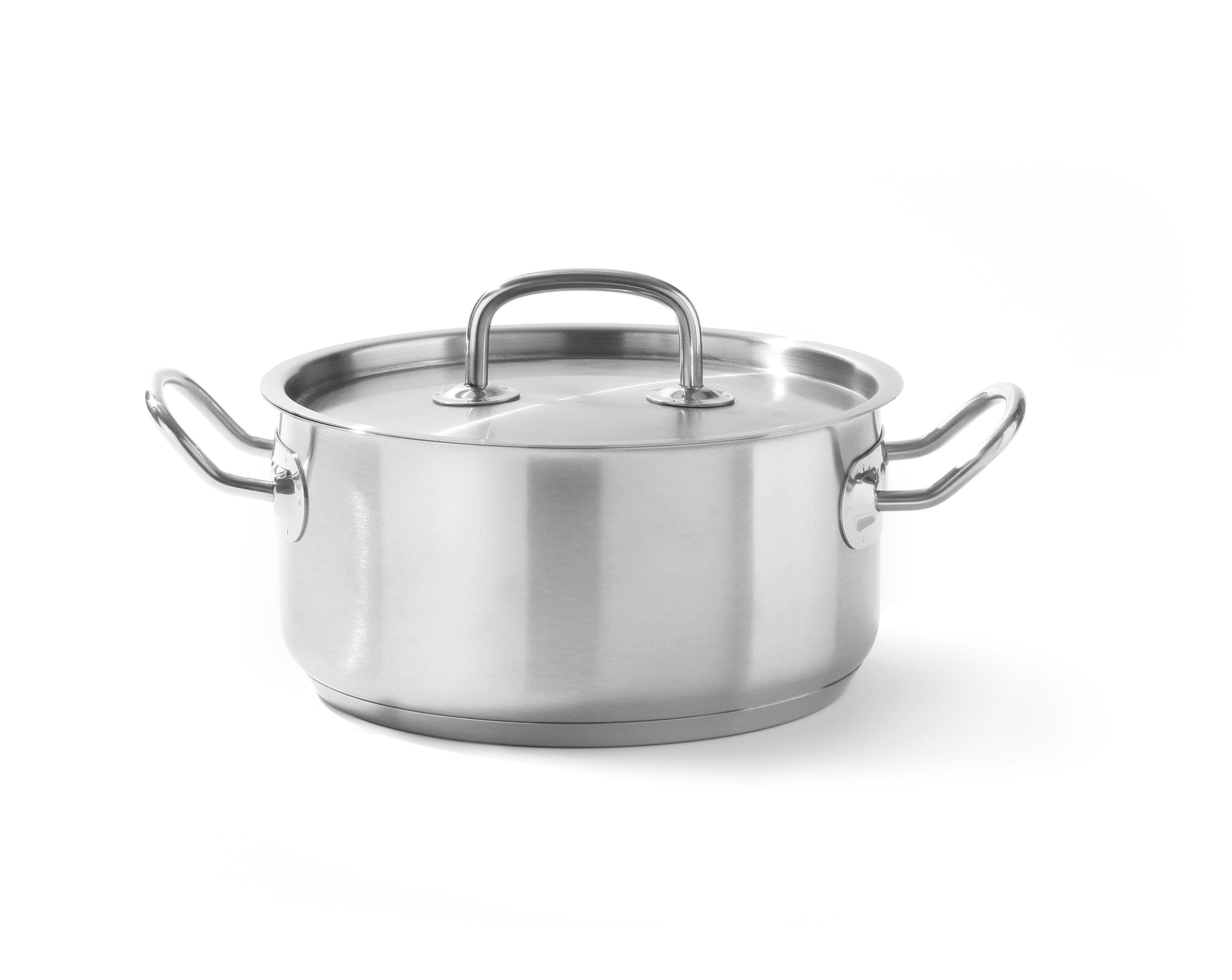 HENDI 836019 Stew pan low, with lid, Kitchen Line, 200 x (H) 95 mm, 3 Litre, Stainless Steel