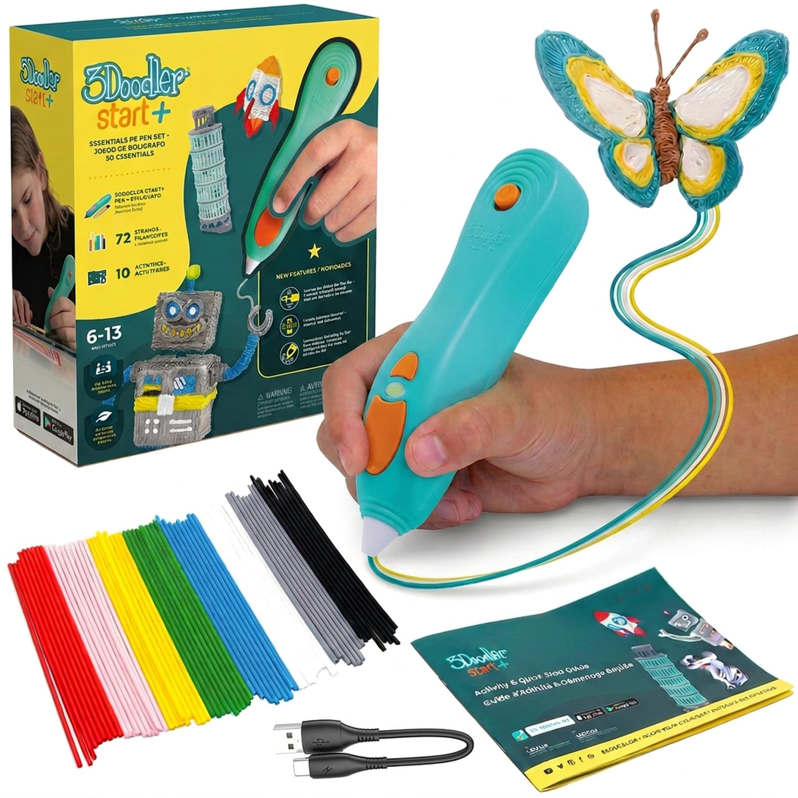 【公式】3Doodler Start+ 3Dペン 低温設計 火傷しにくい 知育玩具 工作キット 6歳から プレゼント 男の子 女の子 正規品