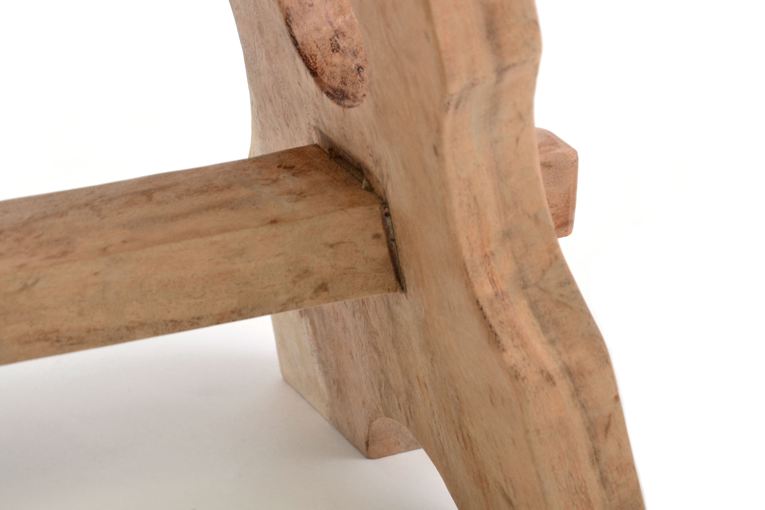 Divero Eckiger Sitzhocker Molokai aus Suar-Holz - Reine Handarbeit – Farbe: Braun
