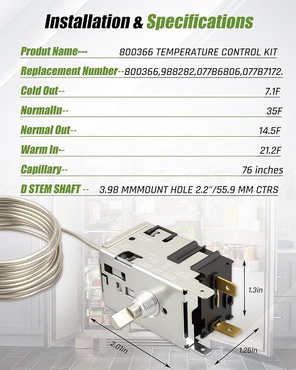 800366 Temperature Control Replacement Part Fit for True 800366 Temperature Control by Quwfesudy - Used condition - Image 6