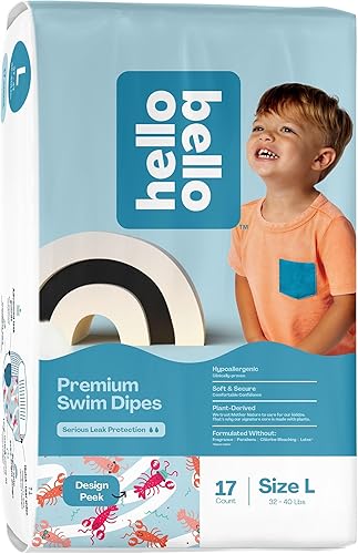 Miniatura 1 de Hello Bello Pañales de natación de alta calidad asequibles hipoalergénicos y ecológicos desechables para bebés y niños talla L talla 6 diseño de
