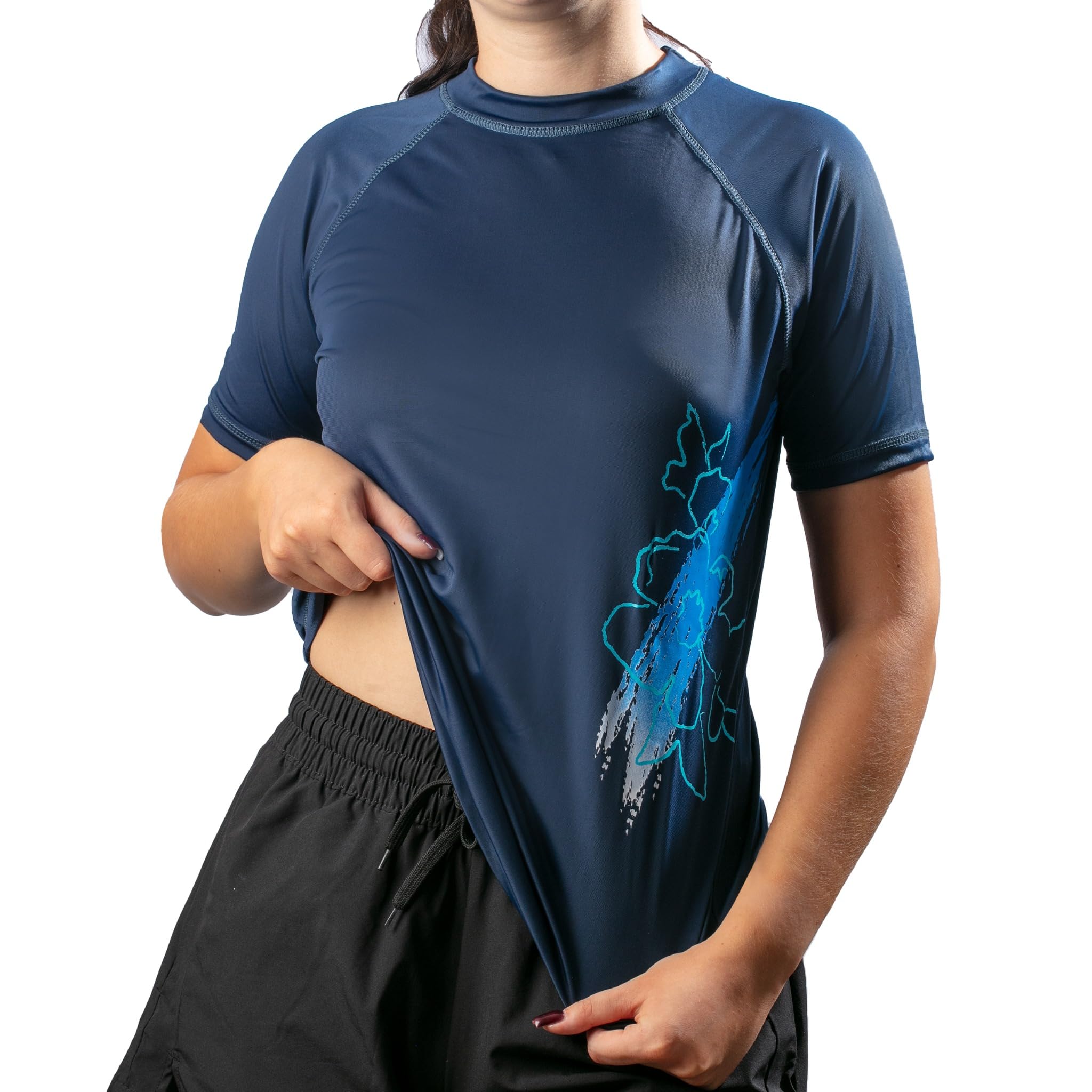 Women's Marina UPF 50 Short Sleeved Active Rashguard & Workout Top