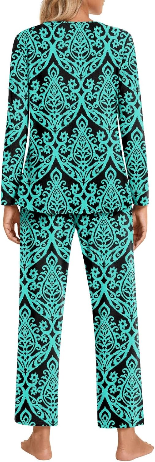 Pajamas Sets for Women Soft Long Sleeve Pjs Top and Pants with Pocket 2 Piece Ladies Loungewear - Image 4