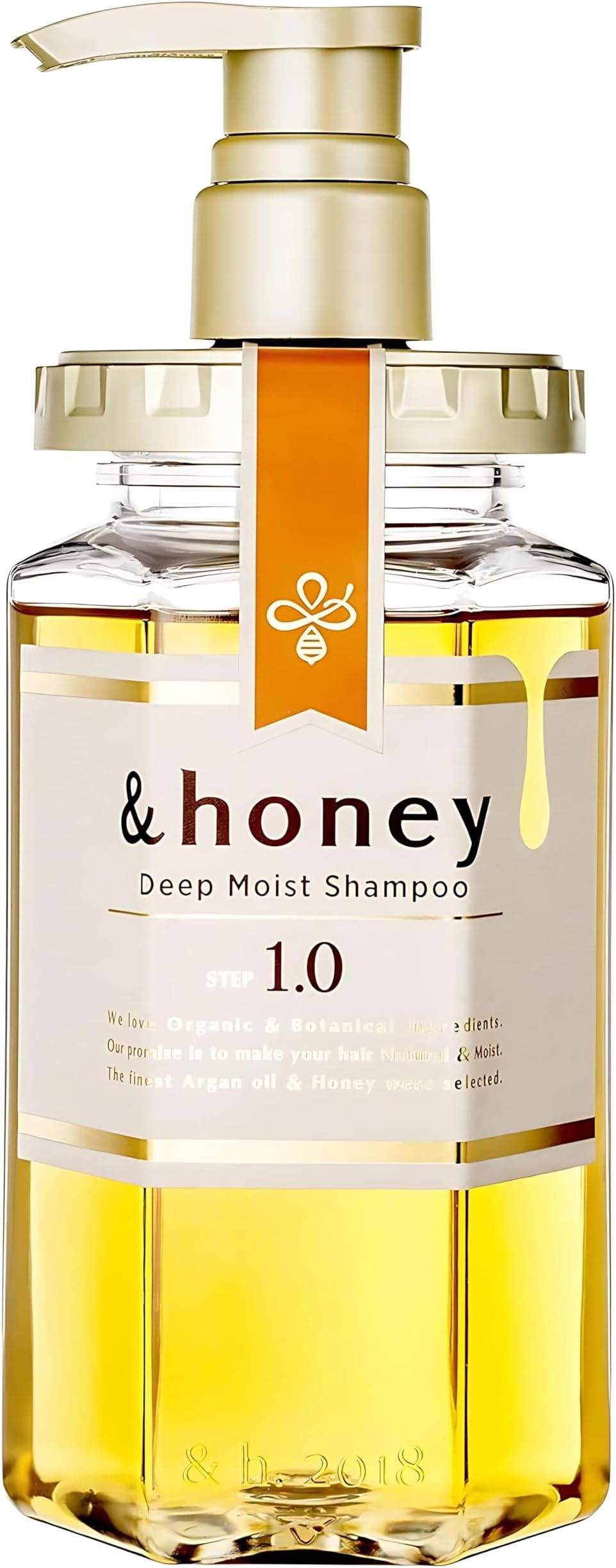 & Honey FWMGL Deep Moist Hair Shampoo Step1.0 (Moist Wash) Pump 440ml - Peony Scent (Green Tea Set)
