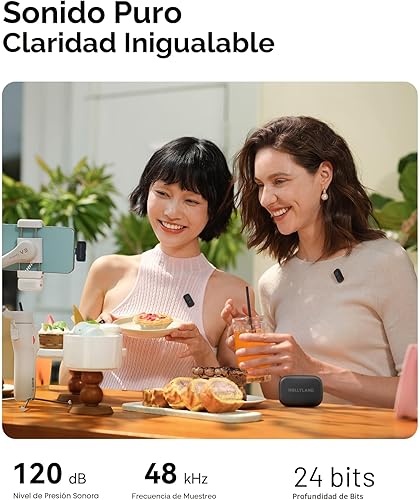 Miniatura 2 de Micrófono inalámbrico Hollyland Lark A1 para iPhone 17/16/15 y Android, 48kHz/24-bit, cancelación inteligente de ruido de 3 niveles, micrófono mini