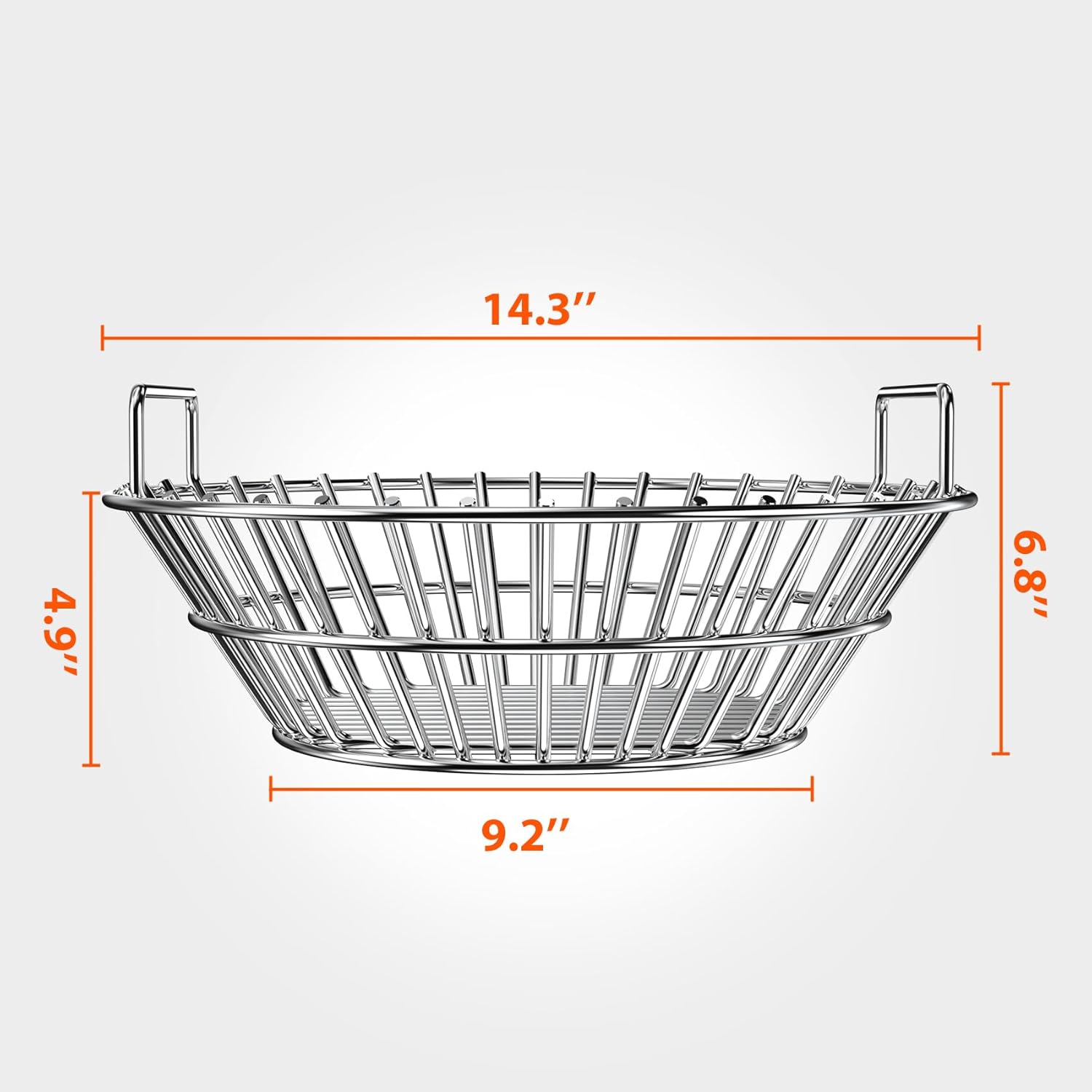 onlyfire Upgraded Stainless Steel Charcoal Ash Basket, Fits Large BGE, Kamado Joe Classic, Vision Classic B, Vision Pro S-Series & Similar Kamado Grills
