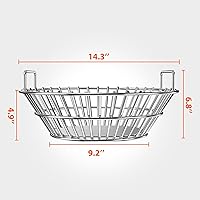 Vista 2 de Canasta de cenizas de carbón de acero inoxidable Onlyfire se adapta a la parrilla grande BGE, Kamado Joe Classic y otras parrillas similares