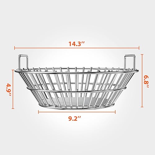 Miniatura 2 de Canasta de cenizas de carbón de acero inoxidable Onlyfire se adapta a la parrilla grande BGE, Kamado Joe Classic y otras parrillas similares