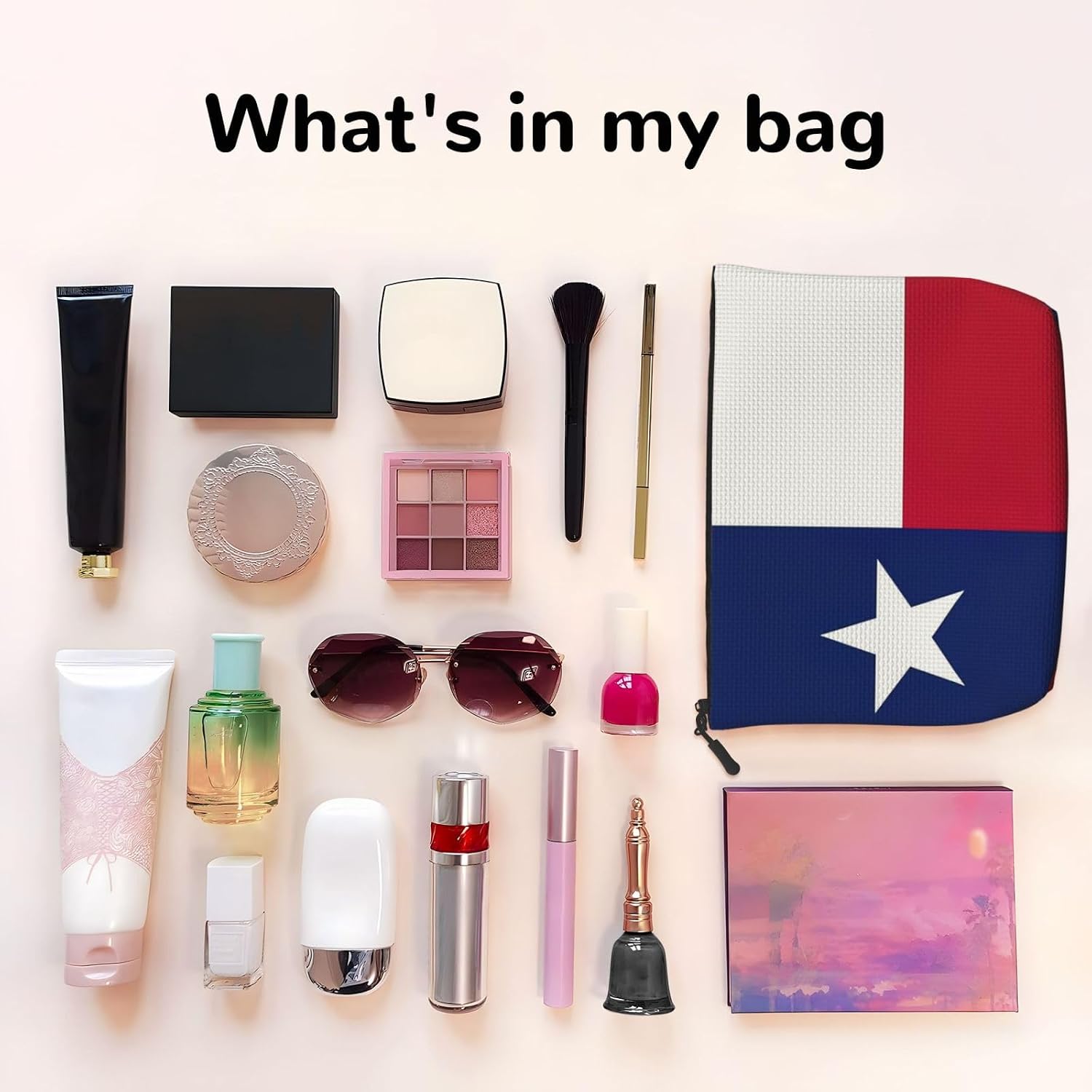 Fake Hemp Texas State Flag Print Makeup Bag image 3