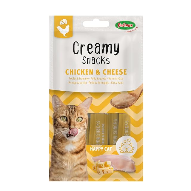 Bubimex - Creamy Snacks de Pollo y Queso - Dulces cremas para lamer para Gatos