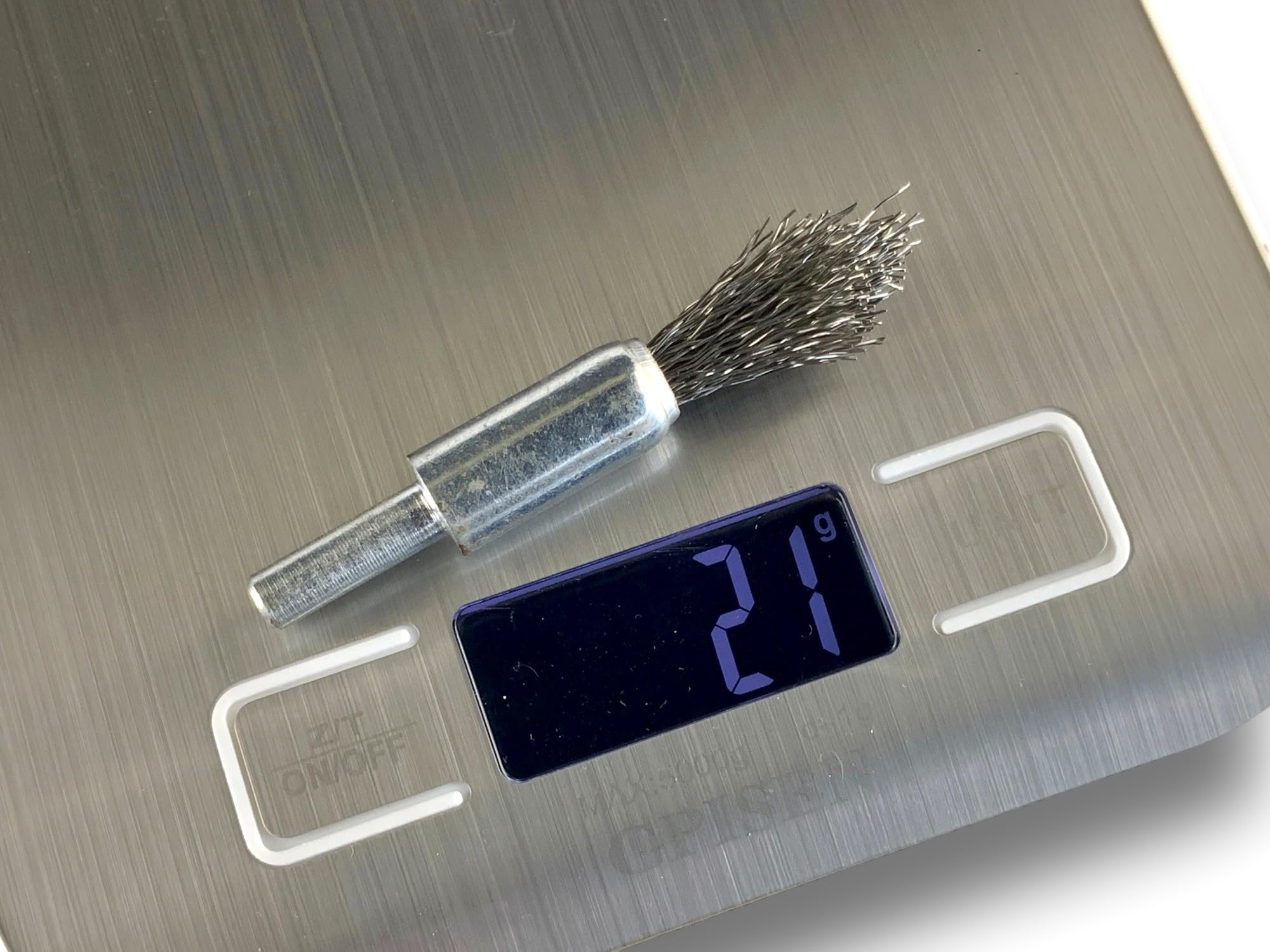 KIBROS 20TC12Px3 zestaw 3 szczotek drucianych ze spiczastym końcem na trzonku | Ø 12 mm | twarda stal nierdzewna 0,40 mm | kształt końcówki | do wiertarki lub wiertarko-wkrętarki | szczotkowanie i