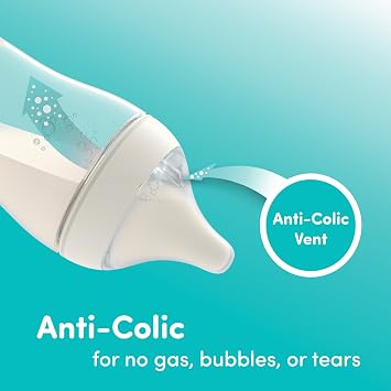 NUK Perfect Match 2-in-1 Natural & Anticolic Bottle Slow Flow Wide Adaptive Nipples, 5 oz, 2 Pack