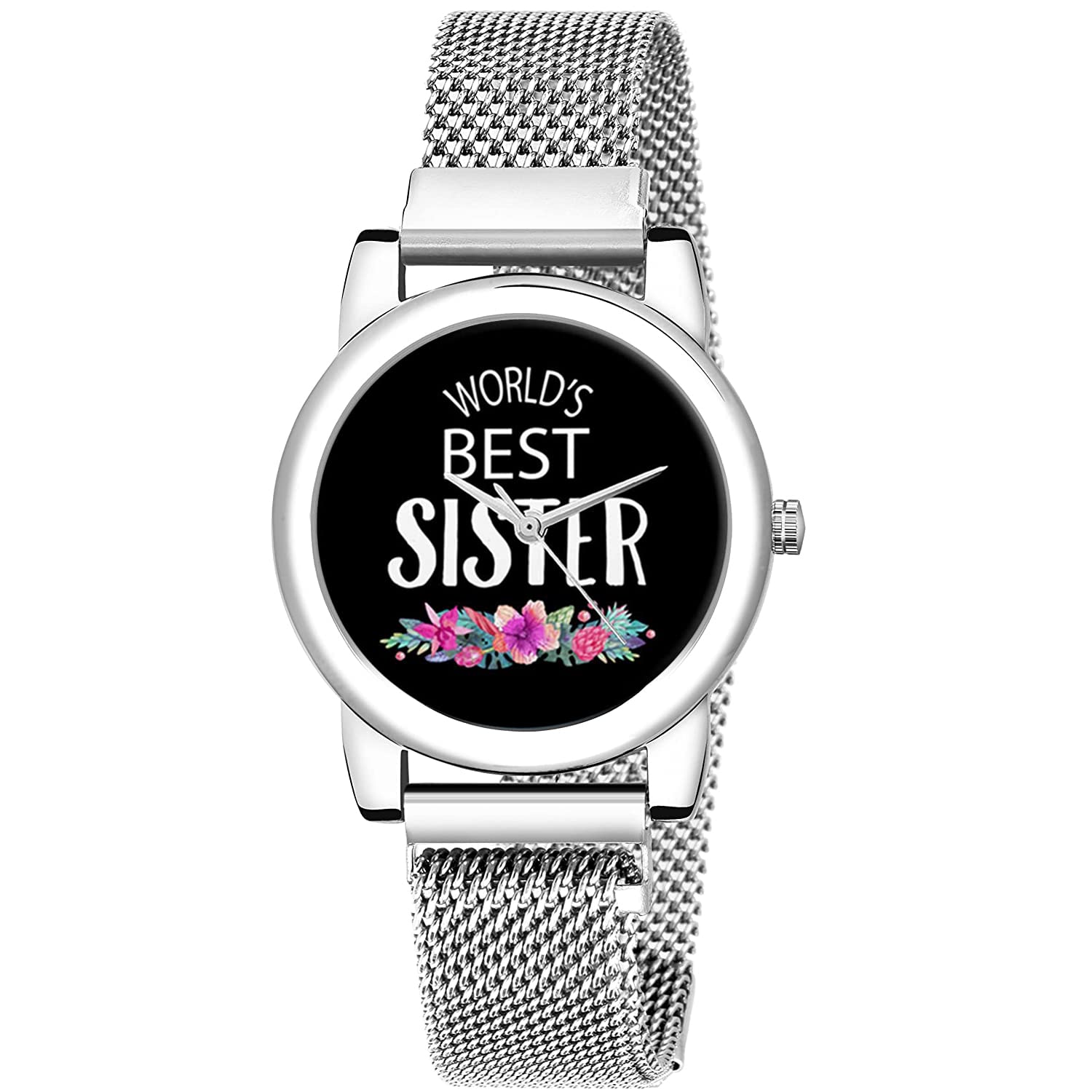 Relish Worlds Best Sister Dail, Silver Strap Analog Watch for Girls & Women | Rakhi Gift for Sister (B09WLLG9DC) Amazon Price History, Amazon Price Tracker
