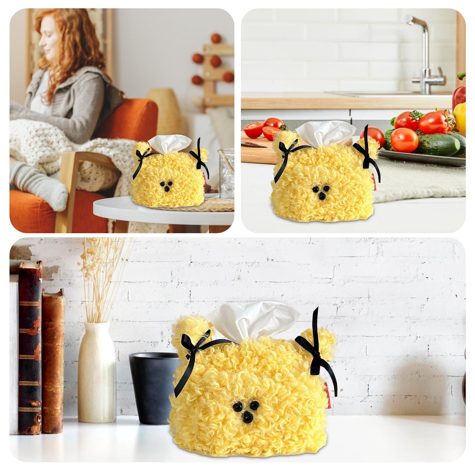 Porta Fazzoletti In Peluche Per Auto A Forma Di Gatto - Decorazione Carina E Pratica Per Sedile - Foto 7