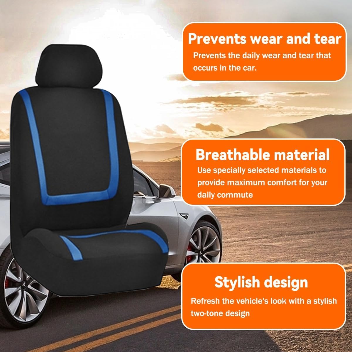Lederen autostoelhoes sets voor Skoda Kamiq/2019 2020 2021 2022 2023