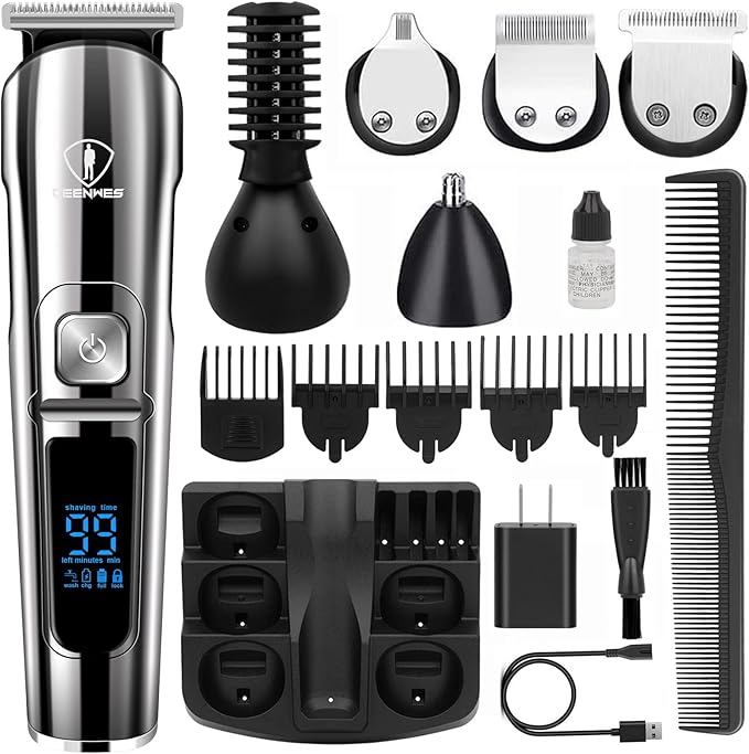 Ceenwes Beard Trimmer Hair Clippers Professional Mens Grooming Kit