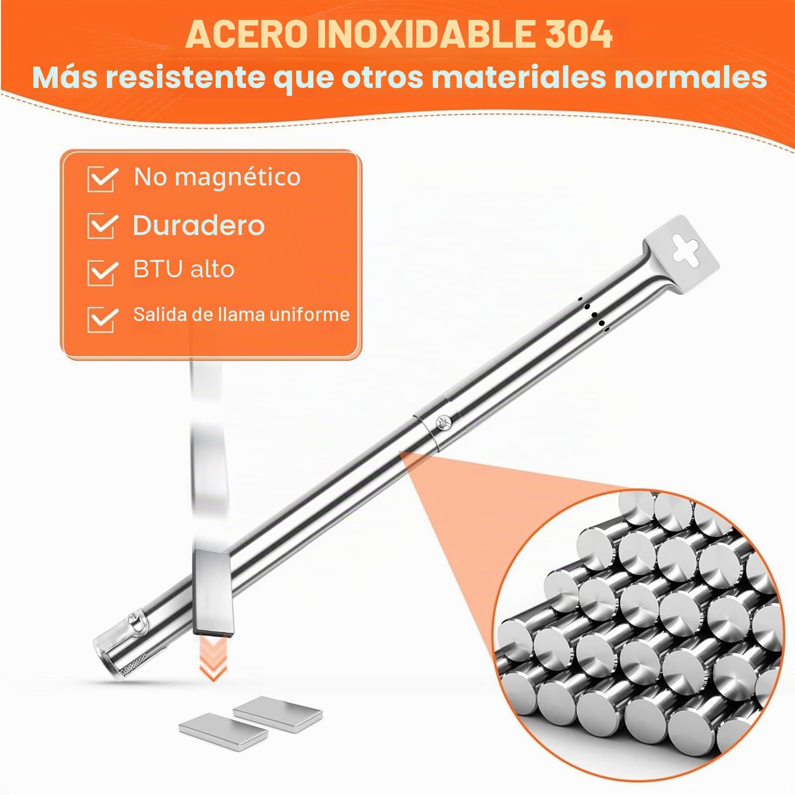 Denmay 42204 31 hasta 45cm de Quemador de Gas Universal Ajustable, para Barbacoa FirePlus, Fire Mountain, Char-Broil, Cosmo, Campingaz, Blooma, Brinkmann Y Otros Parrilla Barbacoa (4PACK)
