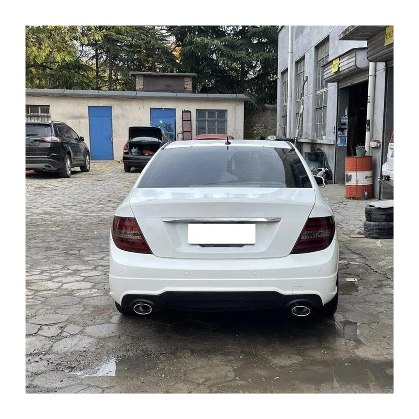 Punte Scarico Per W204 C200 C300 C180 C260 Modificato C63 Bodykit 304 Marmitta Terminale Scarico Doppio In Acciaio Inossidabile