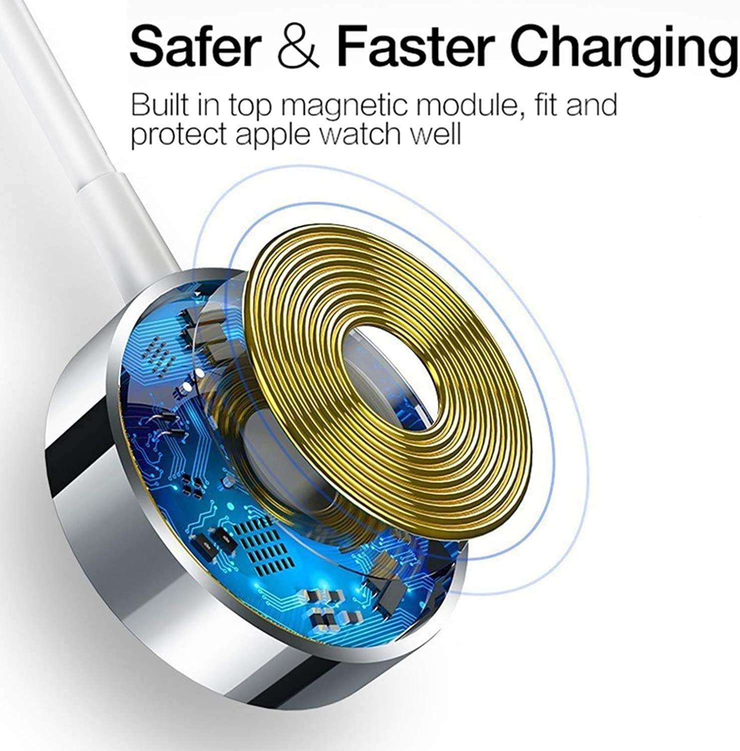 AILUTIME 2026 Upgraded for Apple Watch Fast Charger Portable Cable, iWatch Charging Cord with USB-C to USB-A Adapter 2 in 1, Compatible with Apple Watch Ultra/SE/Series 11/10/9/8/7/6/5/4/3/2, 3.3ft White in use