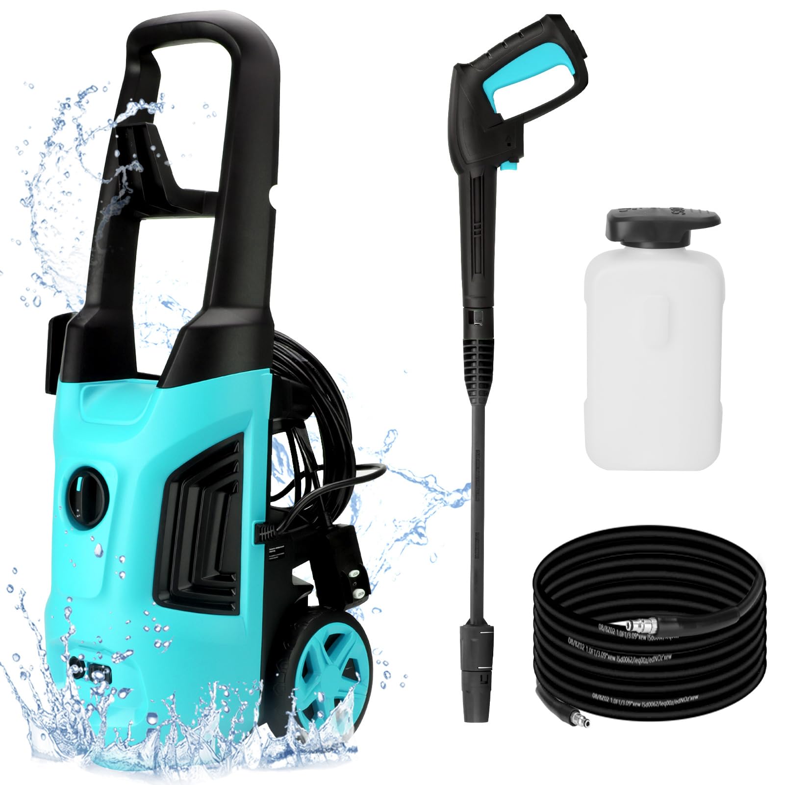 Flora Element Electric Pressure Washer - 3000 PSI Max (2 GPM) High Power Washer with Spray Gun, 19.4 Onboard Soap Tank