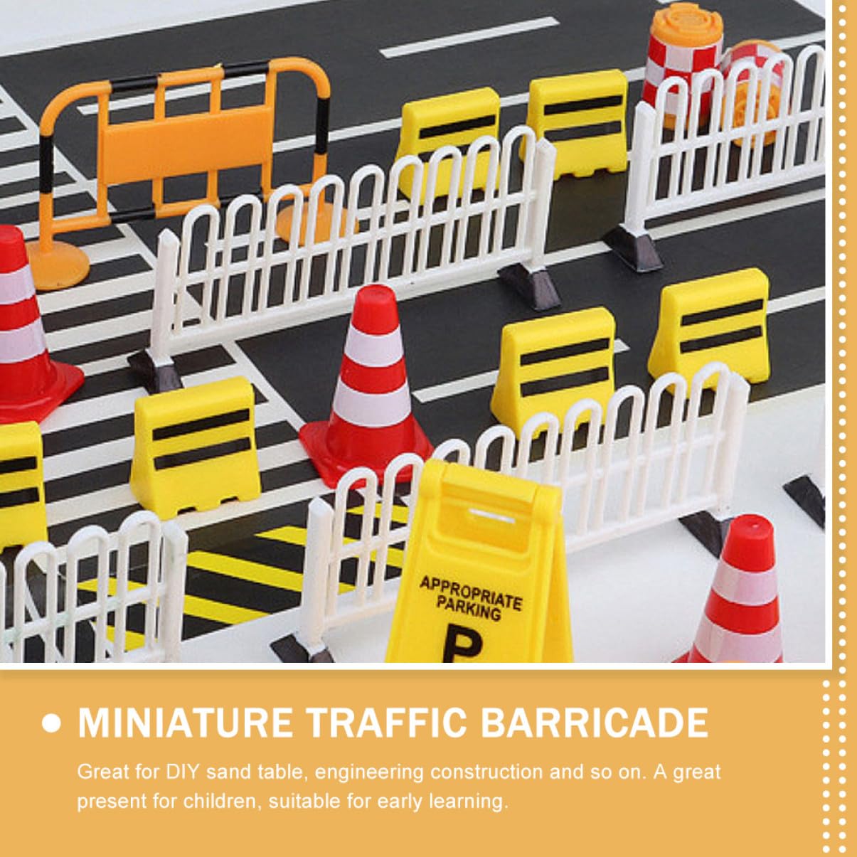 Abaodam 27 Pièces Panneau De Signalisation Jouets Miniatures Jouets Magnétiques Plaques De Rue pour Les Enfants De Barricade De La Circulation De Chantier Plastique