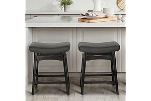 Maison Arts Set of 2 Counter Height Black Bar Stools
