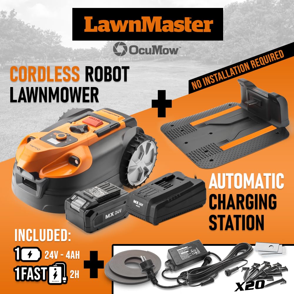 Robot Tondeuse Autonome 24V sans Fil périmétrique avec Station de Charge - Max 600m² - vue 2