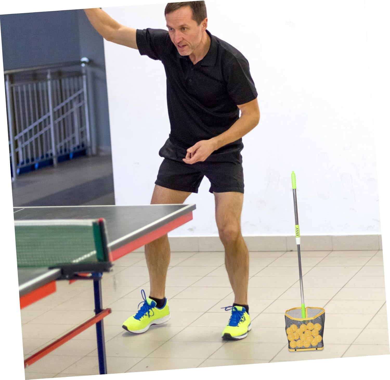 BESPORTBLE Portable Table Tennis Ball Picker Extendable Handle Large Capacity Ball Collector for Outdoor Play