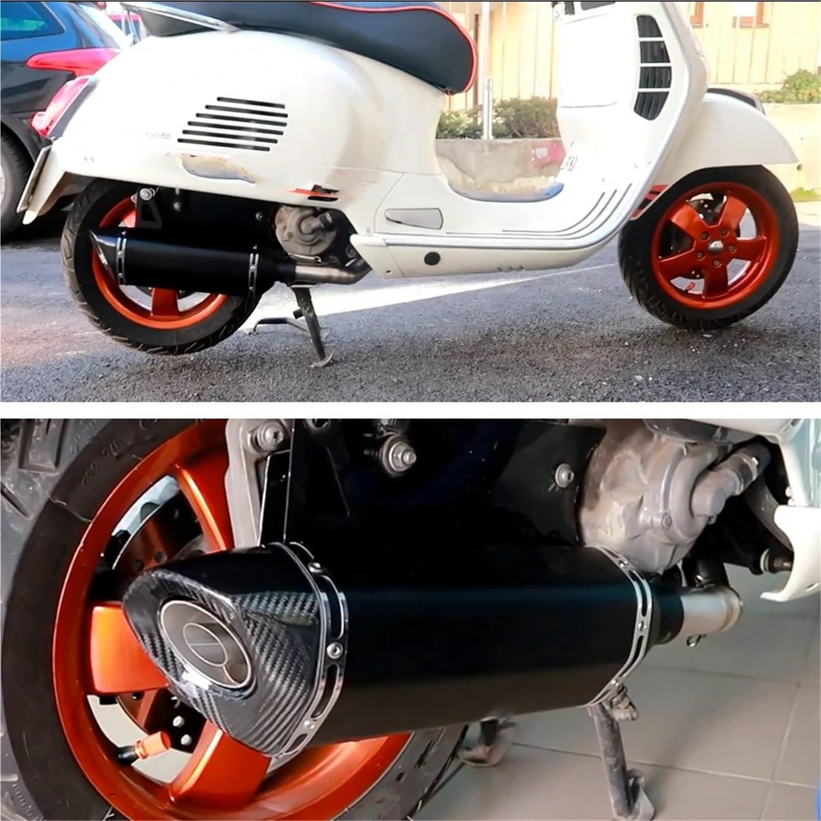 eindpijpen Nadaje się do modyfikacji układu wydechowego motocykla. Przednia sekcja, pełny zestaw rur Uitlaat eindpijp
