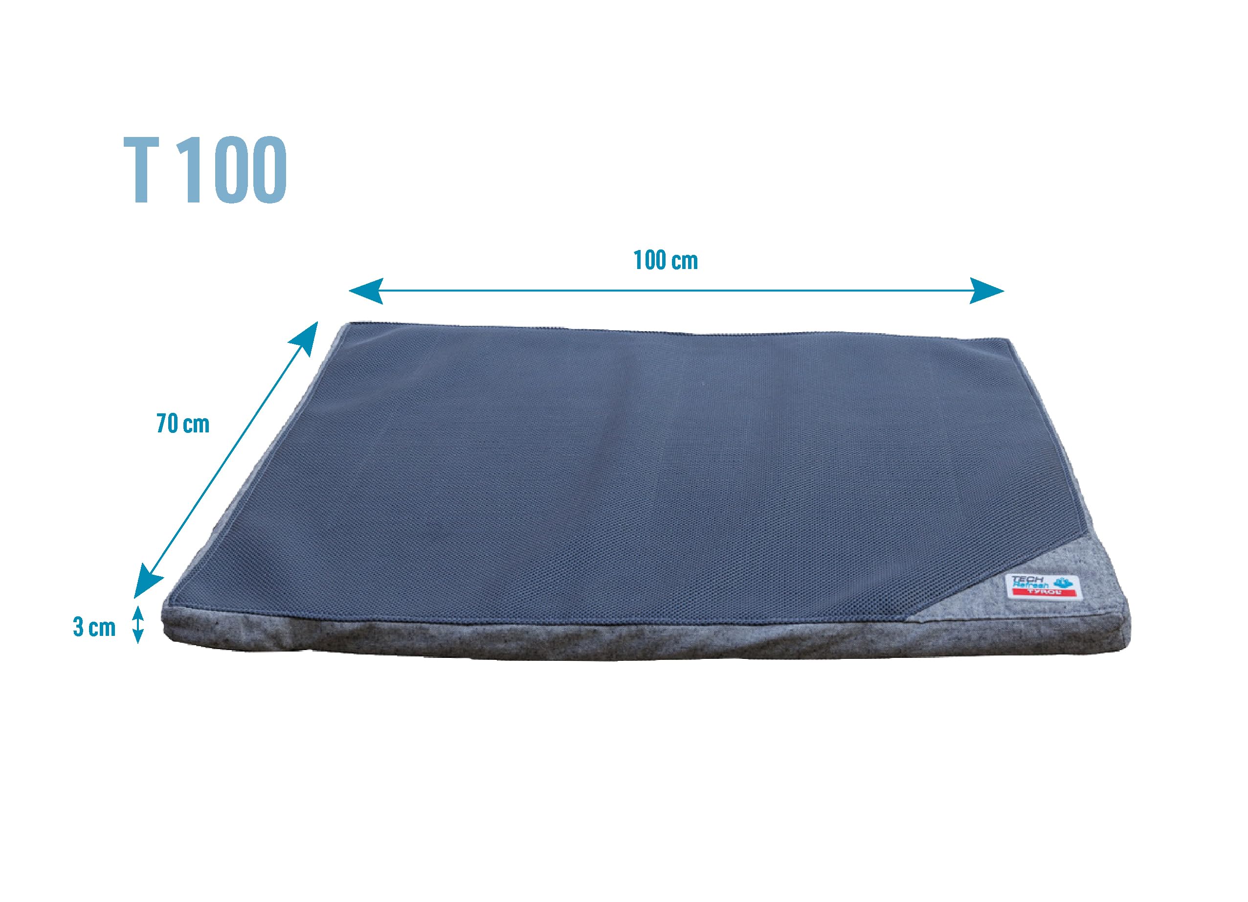 Tyrol Matelas TECHREFRESH, Matelas pour Chien Moyen, Matelas Chien Régulateur de Température, Résistance au Poids, Accessoire Chien Facile à Entretenir, 1000X70X3CM