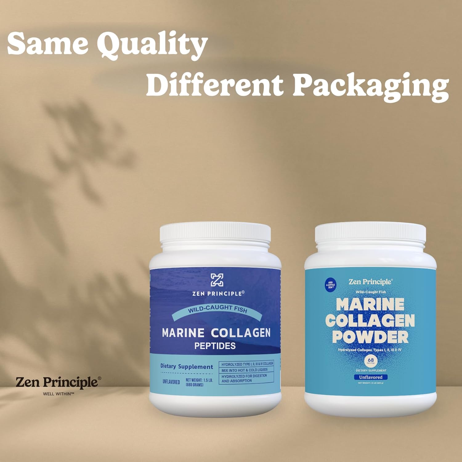 Zen Principle Marine Collagen Peptides Powder 1.5 lb. Wild-Caught Fish, Non-GMO. Supports Healthy Skin, Hair, Joints and Bones.Hydrolyzed Type 1 & 3 Protein. Amino Acids.Unflavored, Easy to Mix. - Image 3